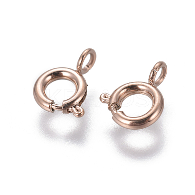 Ion Plating(IP) 304 Stainless Steel Smooth Surface Spring Ring Clasps STAS-E462-02C-RG-1