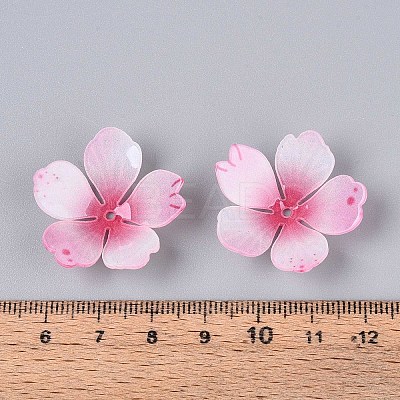 Flower Acrylic Bead Caps X-SACR-T017-51C-1