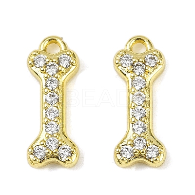Brass Micro Pave Clear Cubic Zirconia Pendants KK-L238-03G-1