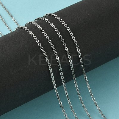Tarnish Resistant 304 Stainless Steel Cable Chains CHS-H001-2mm-15P-1
