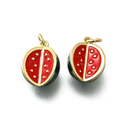Brass Enamel Pendants KK-P295-15G-1