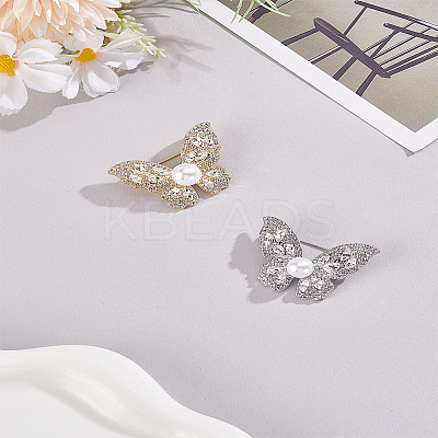 2Pcs 2 Colors Alloy Brooch JEWB-LP0004-11-1