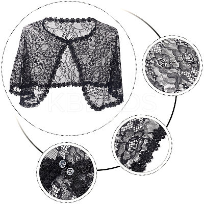 Detachable Polyester Bridal Lace Shawls AJEW-WH0248-14A-1