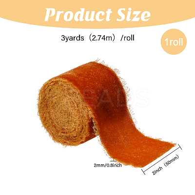3 Yards Frayed Velvet Ribbon SRIB-GL0001-03-1