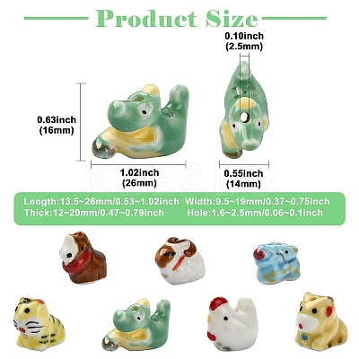 14Pcs 7 Styles Handmade Porcelain Beads PORC-CJ0001-40-1