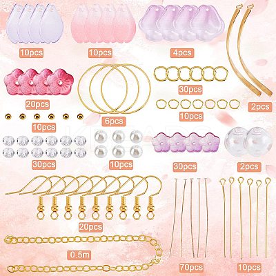 DIY Flower Long Dangle Earring Making Kits DIY-SC0019-65-1