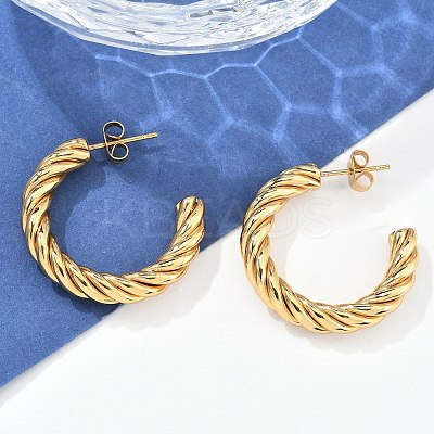 304 Stainless Steel Half Hoop Earrings EJEW-F257-10G-1
