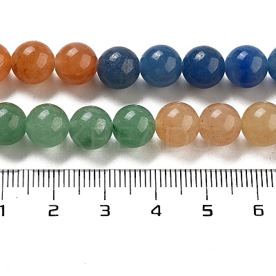 Natural Yellow/Green/Blue/Red Aventurine Beads Strands G-B095-A03-03-1