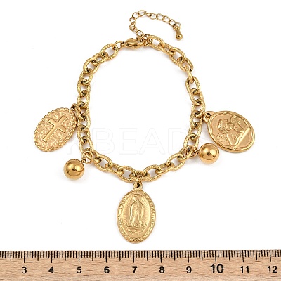 304 Stainless Steel Charm Bracelets Bracelets for Women BJEW-A046-01G-1