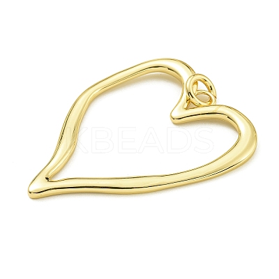 Heart Rack Plating Brass Big Pendants X-KK-Z067-10G-1