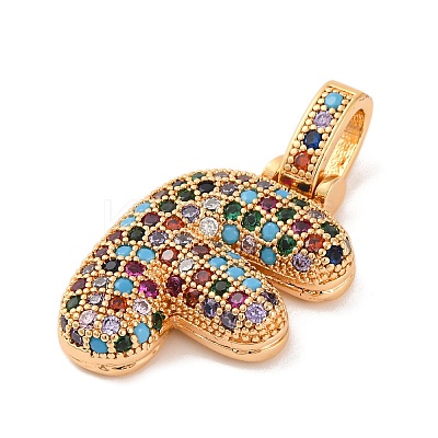 Brass Micro Pave Cubic Zirconia Pendants KK-C076-29F-G02-1