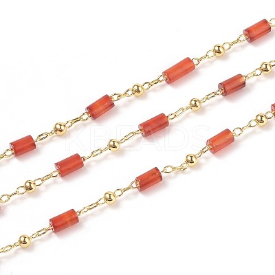 3.28 Feet Natural Agate Handmade Beaded Chains X-CHC-K008-C02-1