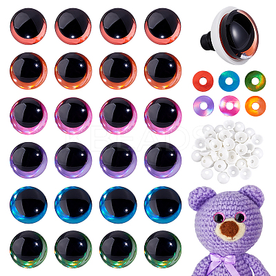 48Pcs 6 Colors Resin Safety Craft Eye DIY-PH0030-99A-1