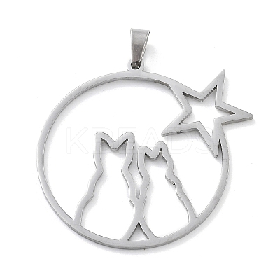 304 Stainless Steel Pendants STAS-I327-02P-03-1