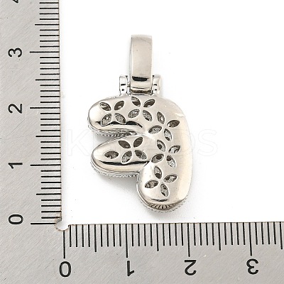 Brass Micro Pave Clear Cubic Zirconia Pendants KK-B099-01P-F-1