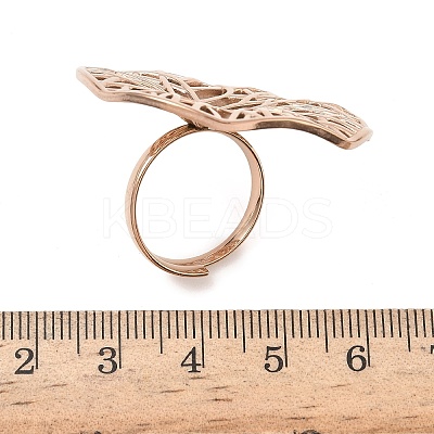 Adjustable 304 Stainless Steel Cuff Rings RJEW-Z121-01RG-01-1