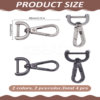 4Pcs 2 Colors Alloy Swivel Clasps DIY-LP0002-04-1