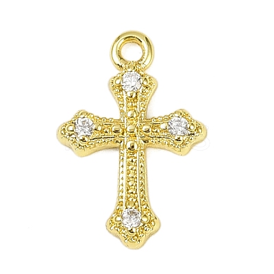 Brass Micro Pave Clear Cubic Zirconia Pendants LS-KK-L238-13G-1