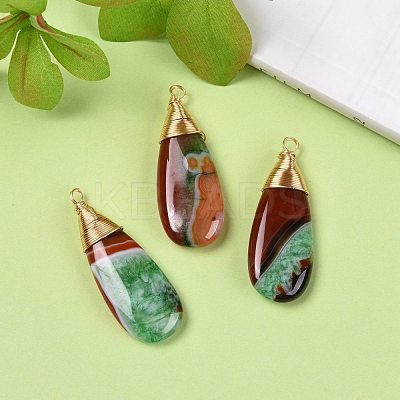 Natural Brazilian Agate Pendants PALLOY-JF01324-02-1