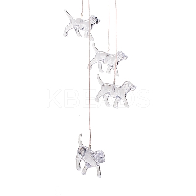 LED Solar Powered Dog Wind Chime HJEW-I009-04-1