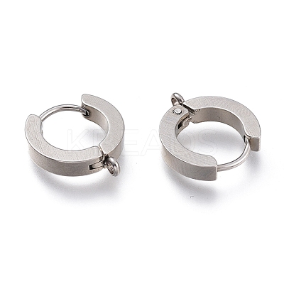 Tarnish Resistant 201 Stainless Steel Huggie Hoop Earrings Findings STAS-A167-01A-P-1