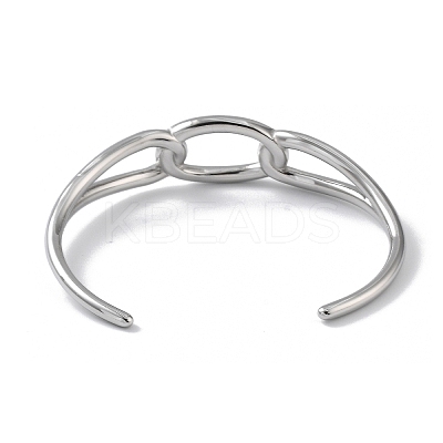 304 Stainless Steel Cuff Bangles for Women BJEW-Z078-16P-1