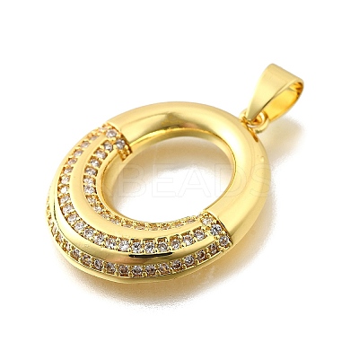 Brass Micro Pave Cubic Zirconia Pendants KK-Z104-08G-1