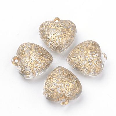 Plating Transparent Acrylic Pendants PACR-Q115-43-1
