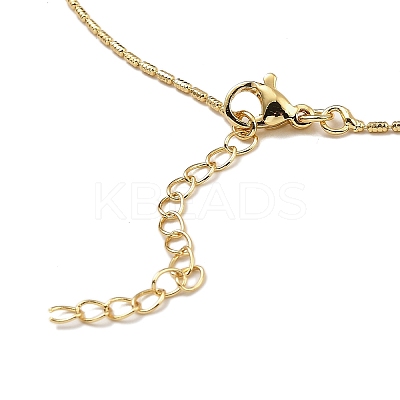 Golden Plated Brass Micro Pave Cubic Zirconia Pendant Necklaces NJEW-L178-02G-01-1
