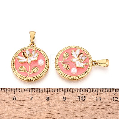 304 Stainless Steel & Enamel & ABS Imitation Pearl Pendants STAS-T072-87B-G-1