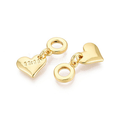 Brass 11:11 Heart European Dangle Charms KK-N259-21G-1
