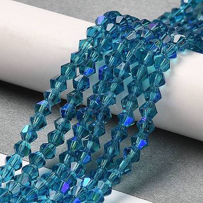 Transparent Electroplate Glass Beads Strands GLAA-F029-2mm-D01-1