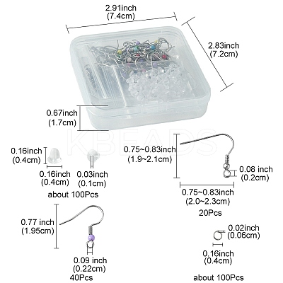 60Pcs 2 Style 316 Surgical & 304 Stainless Steel Earring Hooks DIY-FS0005-46-1