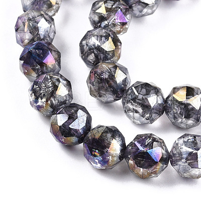 Transparent Electroplate Glass Beads Strands EGLA-N006-077-1