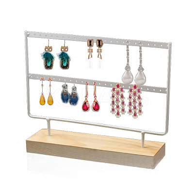 Double Levels Rectangle Iron Earring Display Stand CON-PW0001-151A-01-1