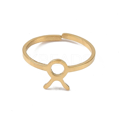 Real 18K Gold Plated 304 Stainless Steel Adjustable Finger Ring RJEW-L115-01G-05-1