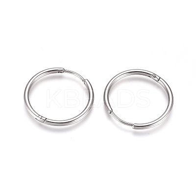 Tarnish Resistant 304 Stainless Steel Huggie Hoop Earrings EJEW-G272-02-20mm-P-1