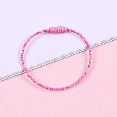 Spray Painted Steel Wire Cable Keychains LS-MAK-CJC0001-03G-1