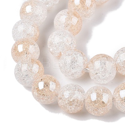 Electroplated Crackle Glass Beads Strands EGLA-N014-8mm-02-1