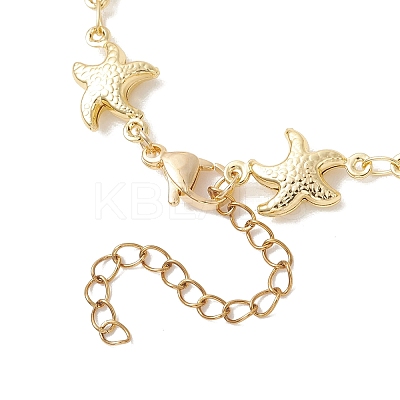 Ocean 304 Stainless Steel Starfish Link Chain Bracelet Making AJEW-JB01552-1
