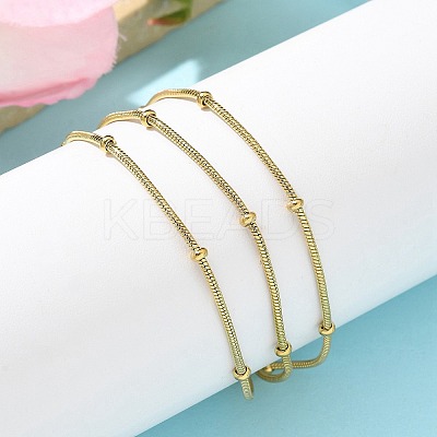 304 Stainless Steel Snake Chain Bracelets for Women BJEW-U019-04G-04-1