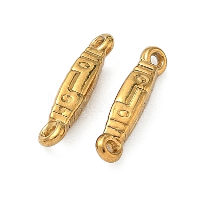 304 Stainless Steel Textured Rectangle Links Connector Charms STAS-D211-01A-G-1