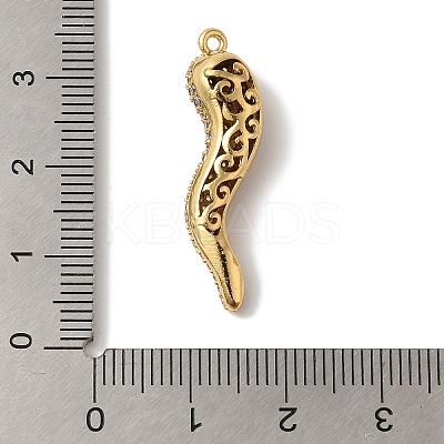 Rack Plating Brass Micro Pave Cubic Zirconia Pendant KK-A229-03G-G-1