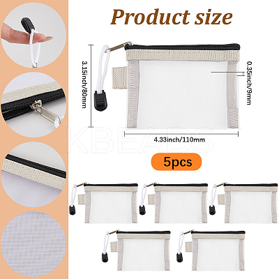 5Pcs Nylon Mesh Pen Bag AJEW-SP0001-89I-1