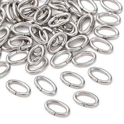 Tarnish Resistant 304 Stainless Steel Open Jump Rings X-STAS-Q186-03-8x5mm-1