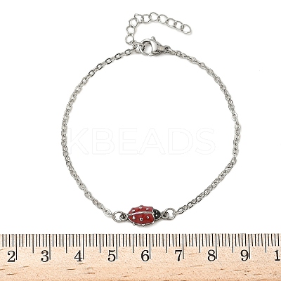 304 Stainless Steel Enamel Link Bracelets BJEW-K226-17B-P-1