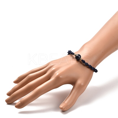Adjustable Round Natural Gemstone Beads Bracelets for Women or Men BJEW-JB06840-1