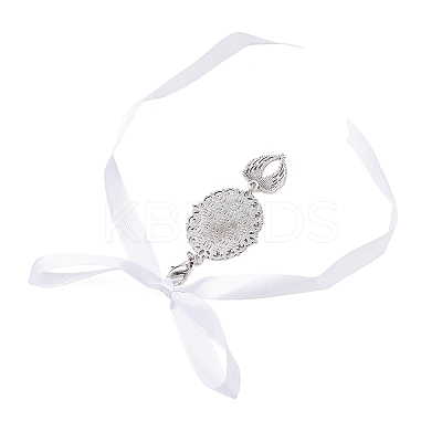 Alloy Oval Wedding Bouquet Pendant Decorations HJEW-JM02794-1