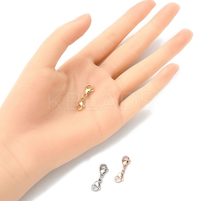 3Pcs 3 Colors 304 Stainless Steel Double Lobster Claw Clasps STAS-YW0001-52A-1