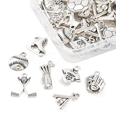 48Pcs 12 Styles Tibetan Style Alloy Pendants TIBE-FP0001-15-1